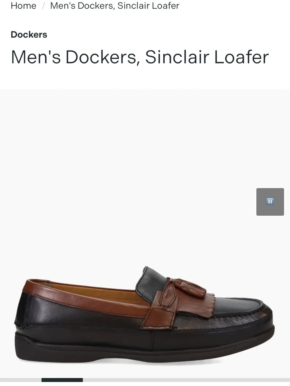 Dockers Two-Tone Tassel, Sinclair Loafer, MEN 11. Black and Brown Leather.